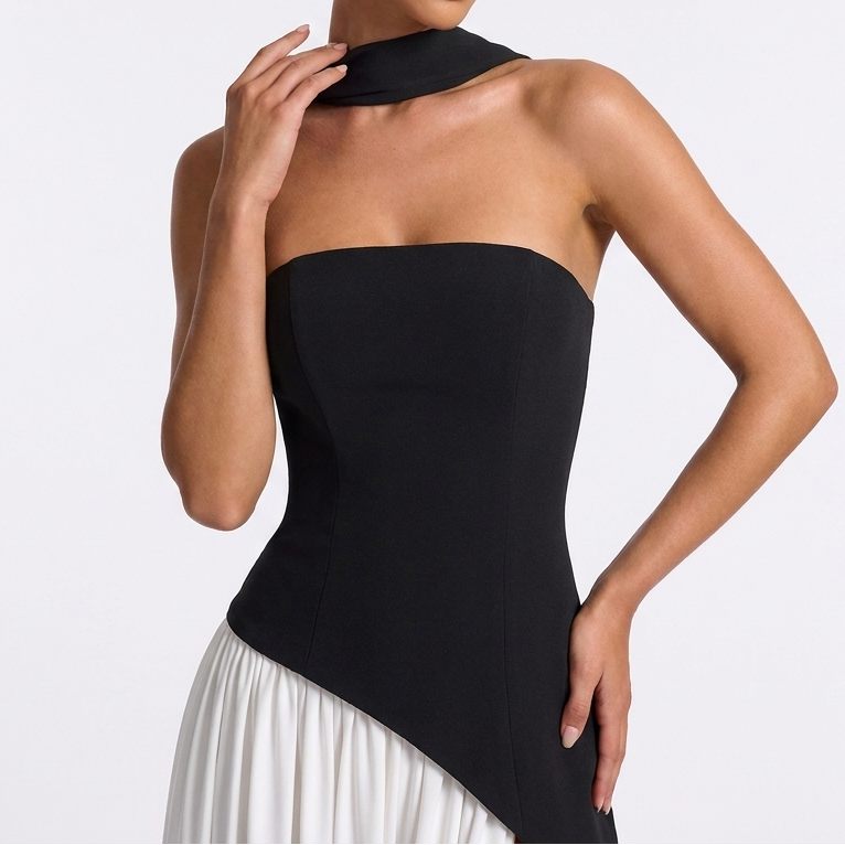 Women's Maxi Strapless Chiffon Scarf