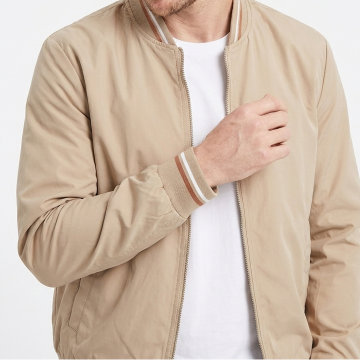 Men's Stripe Lightweight Bomber Jacket