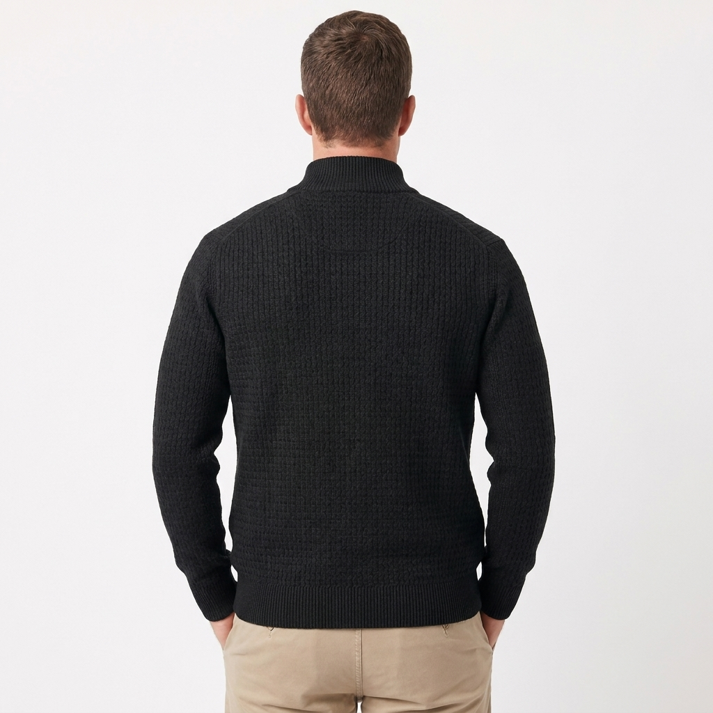 Men's Knit Jumper with Ribbed Hem