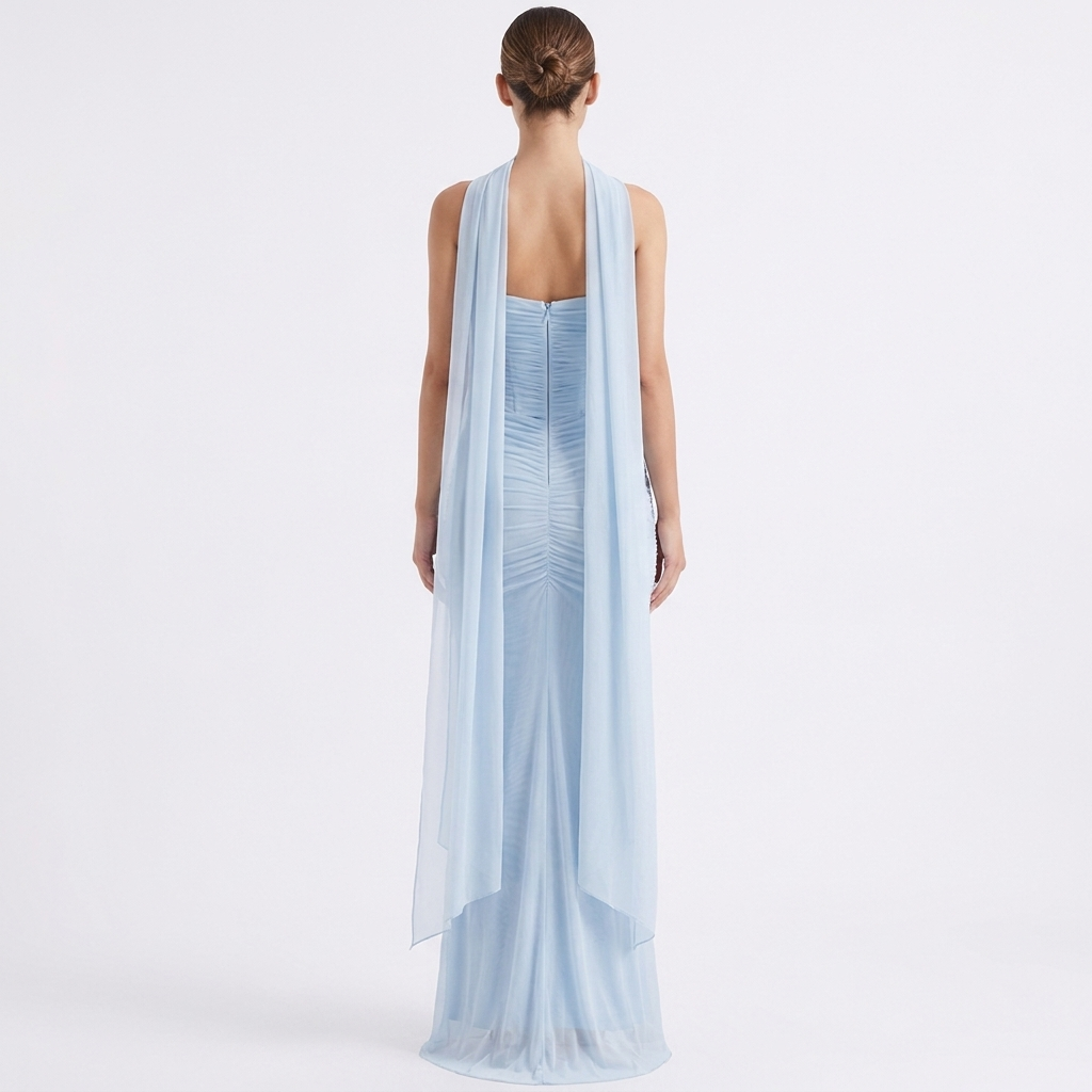 Women's Mesh Bodycon Maxi Evening Scarf