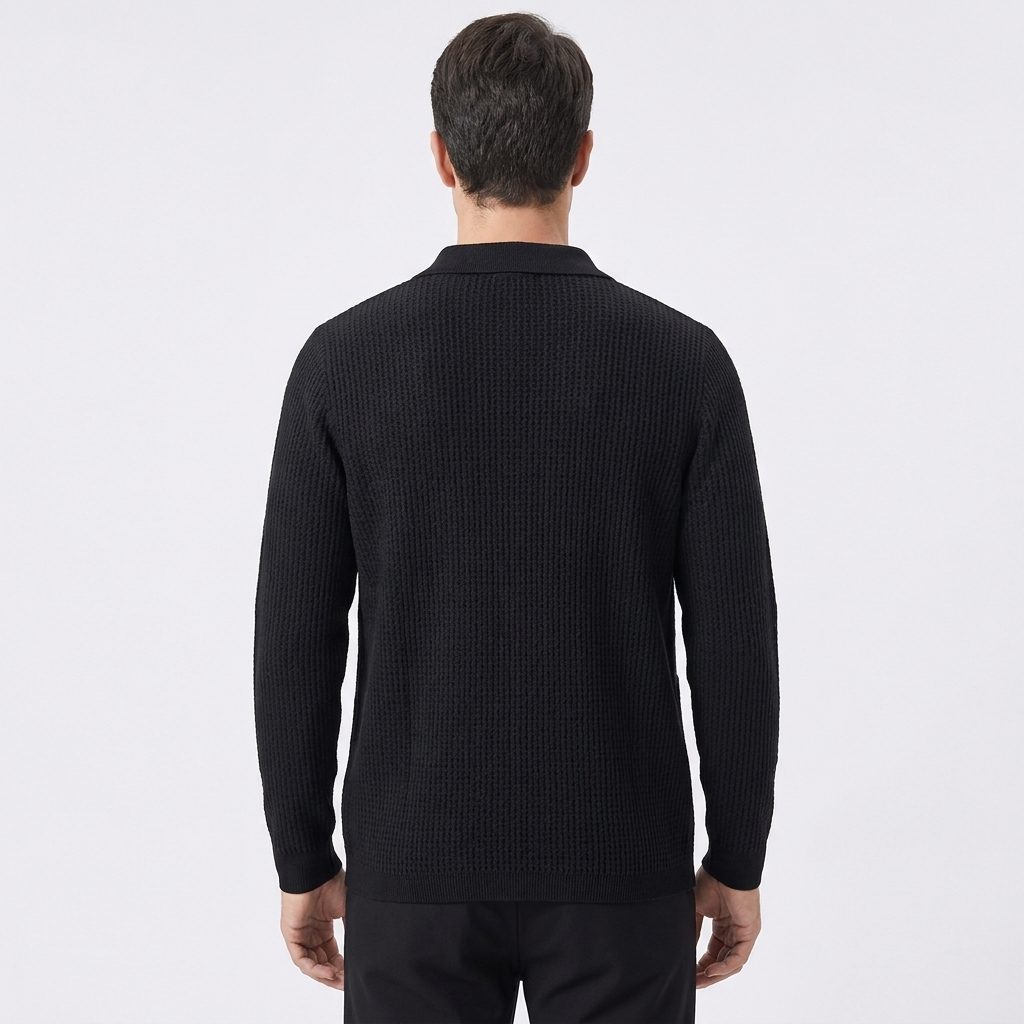 Men's Knit Jumper with Button Front