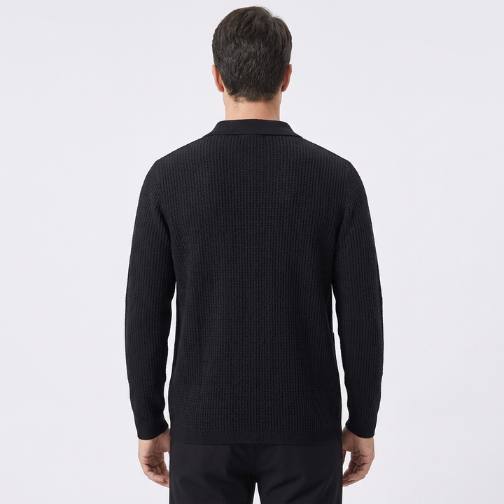 Men's Knit Jumper with Button Front