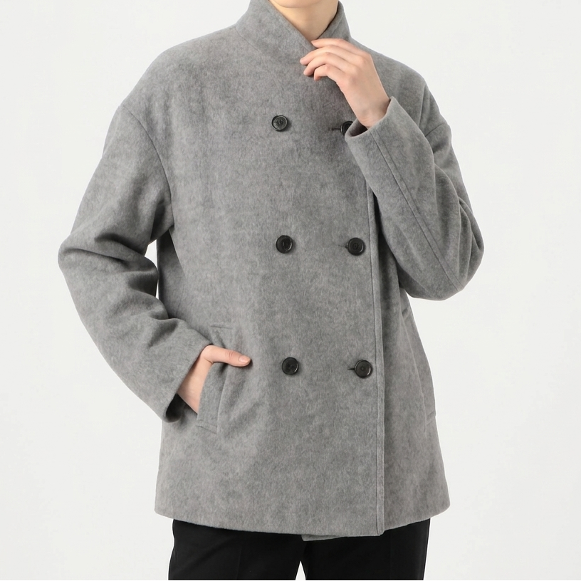 Women's Wool Blend Oversized Coat with Funnel Neck