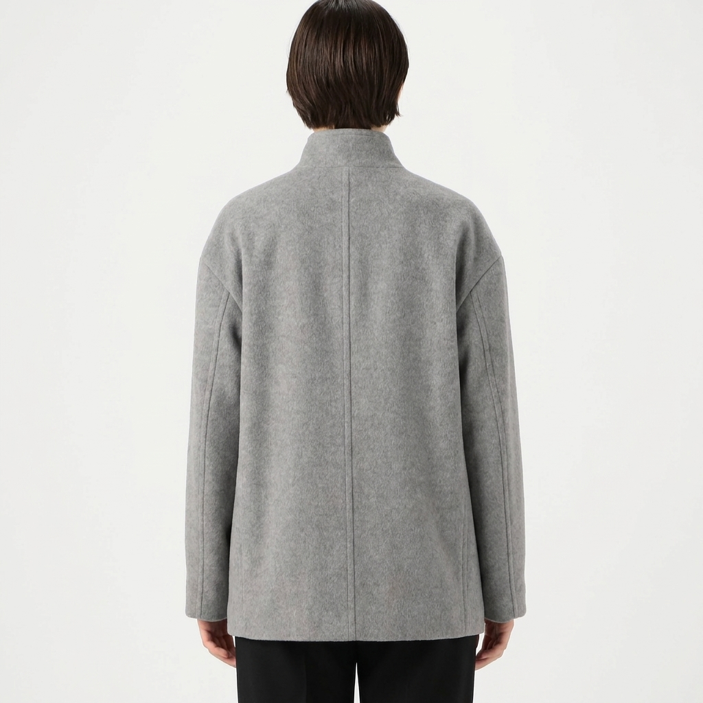 Women's Wool Blend Oversized Coat with Funnel Neck