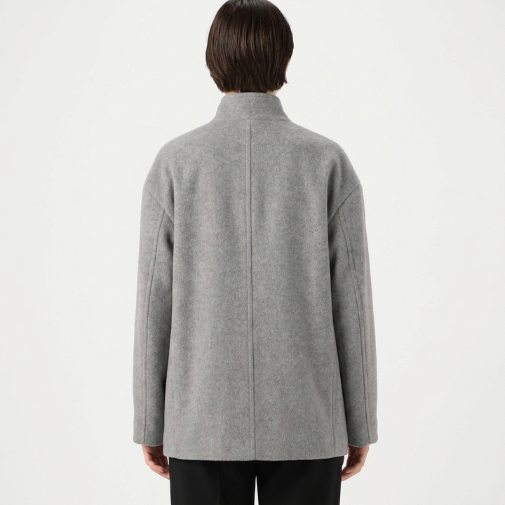 Women's Wool Blend Oversized Coat with Funnel Neck