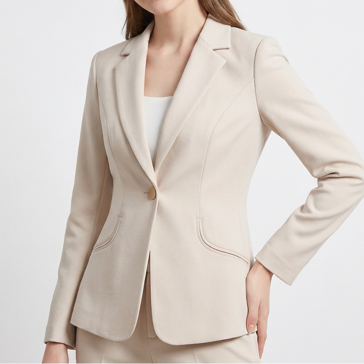 Women's Fitted Long Sleeve Blazer with Notch Lapel