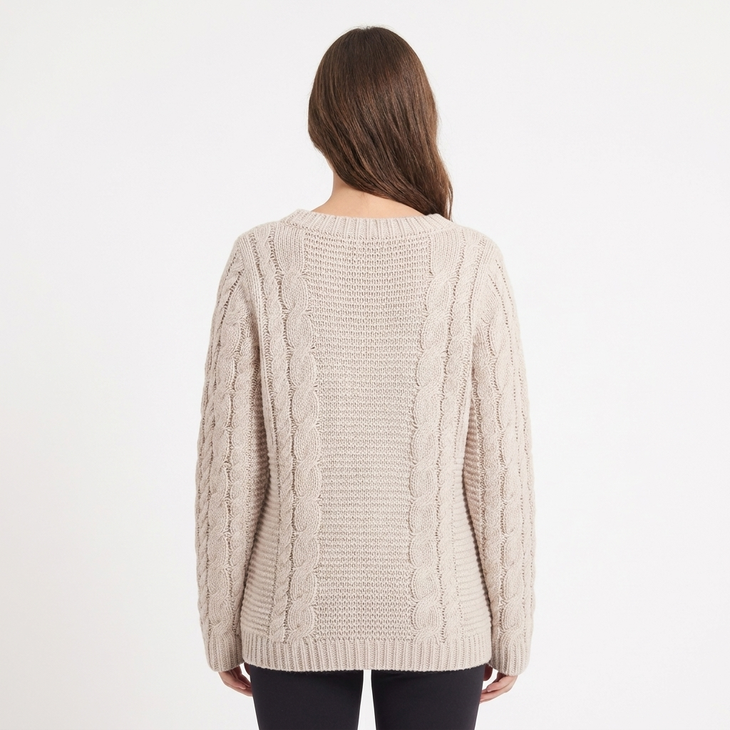 Women's Cable Knit Oversized Turtleneck Pullover with Batwing Sleeve