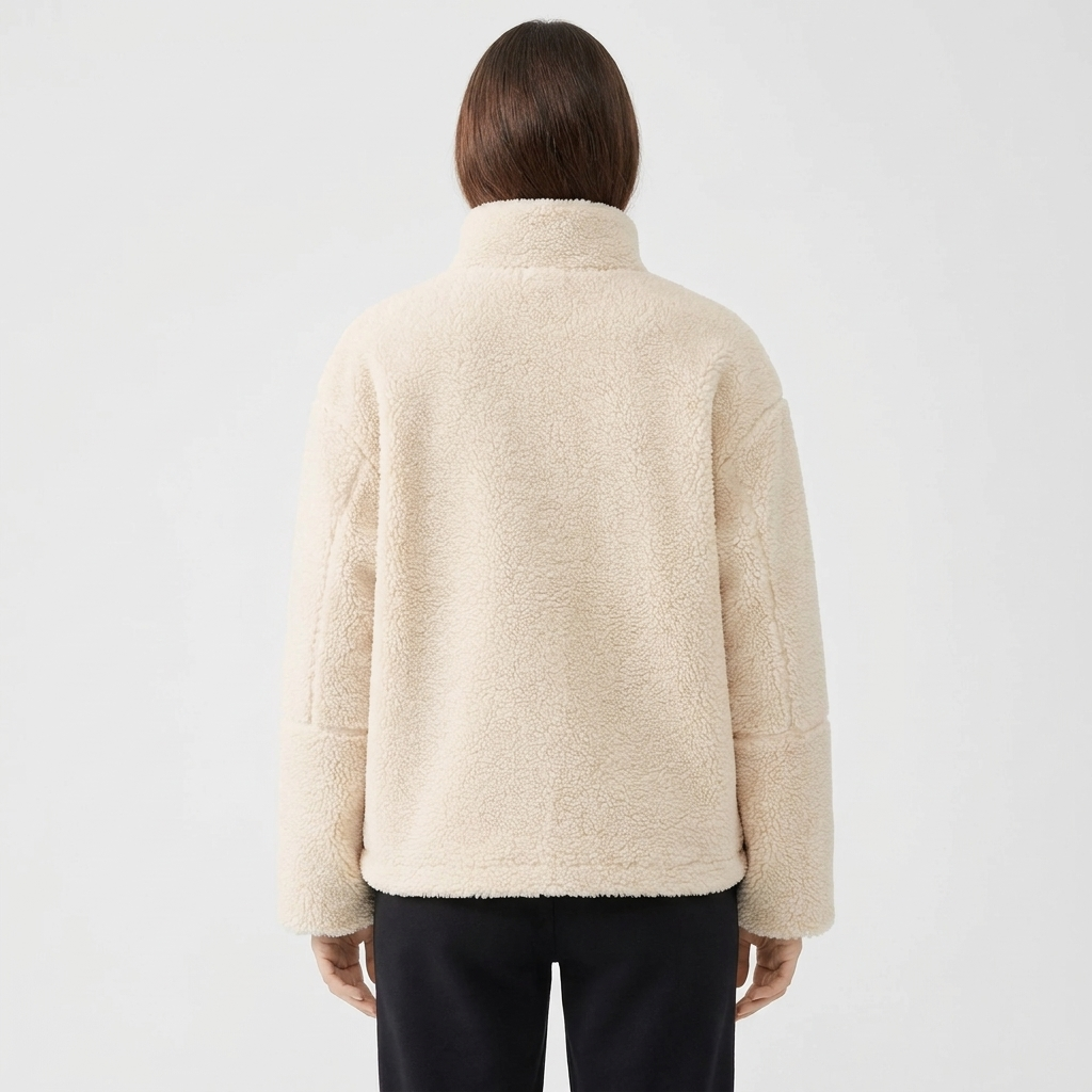 Women's Fleece Oversized Jacket with Stand Collar