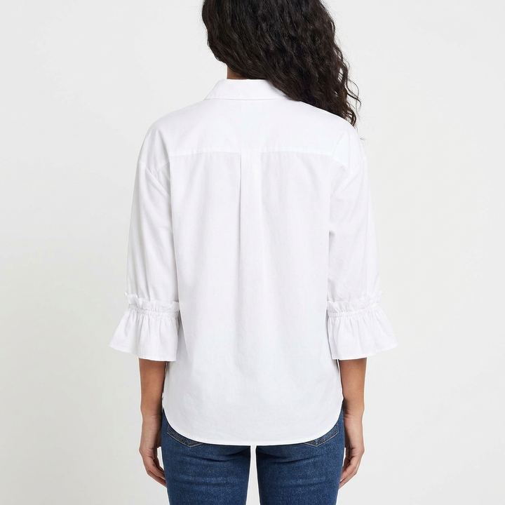 Women's Oversized Button-Down Long-Sleeve Blouse