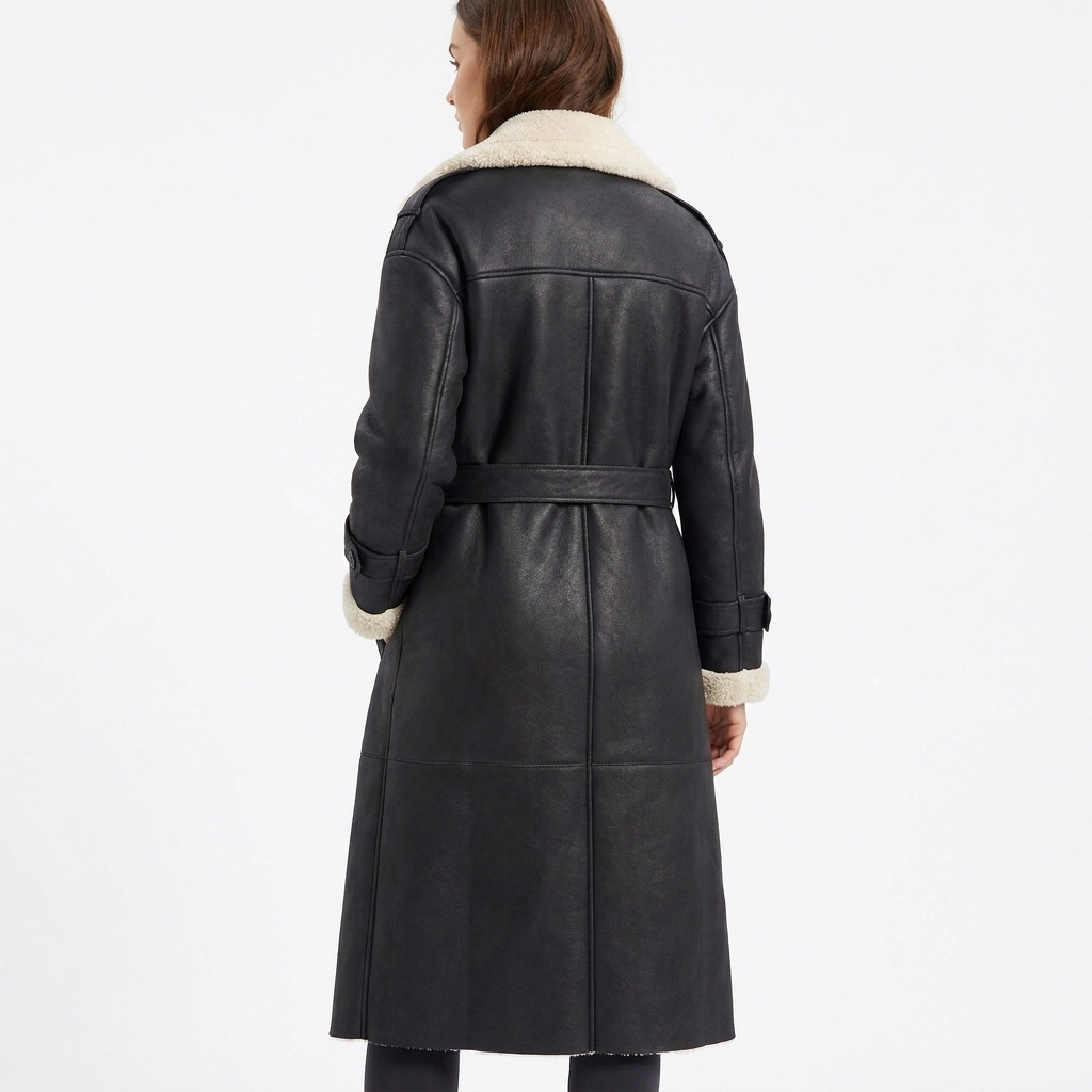 Women's Double Breasted Faux Suede Coat