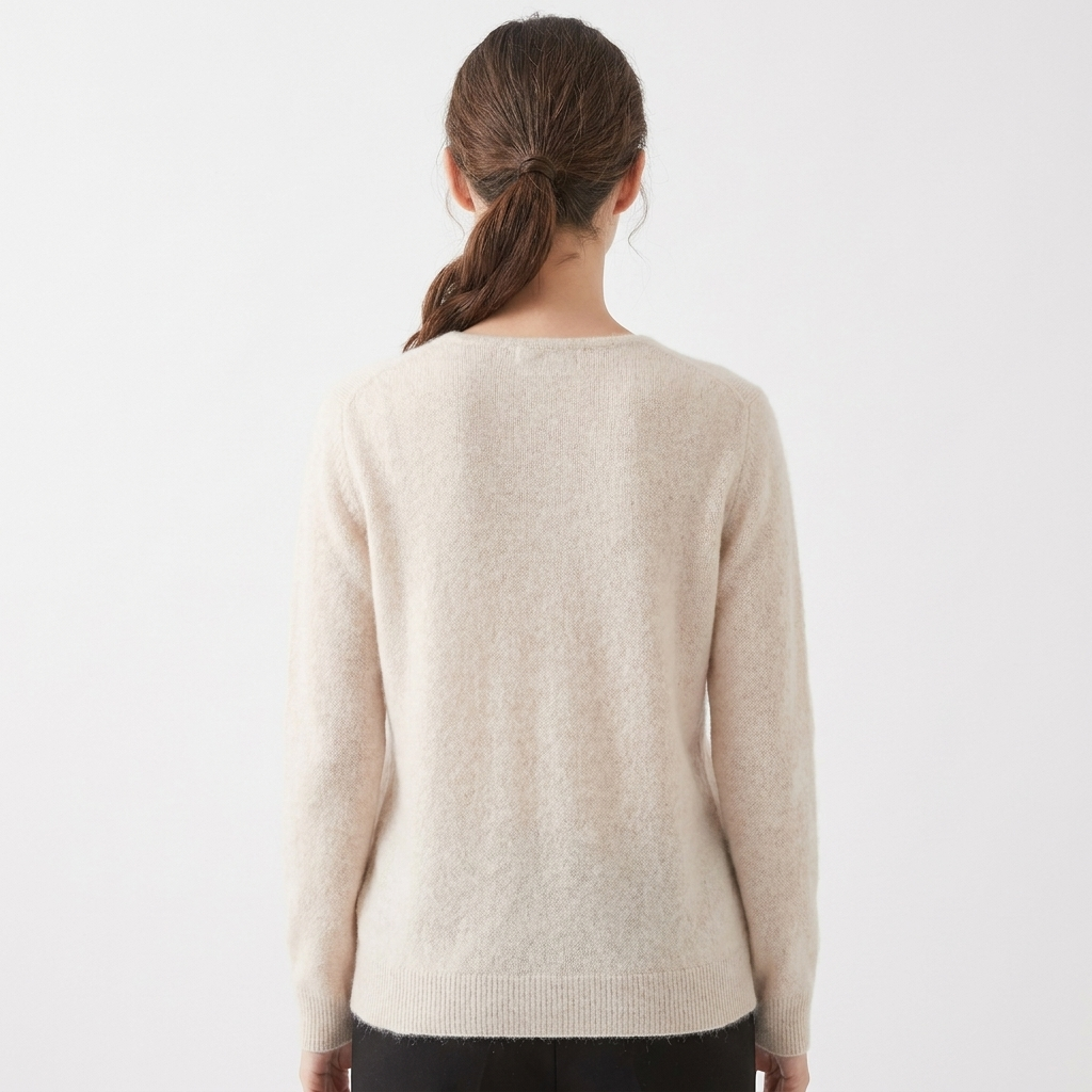 Women's Knit Long Sleeve Pullover with V-Neck