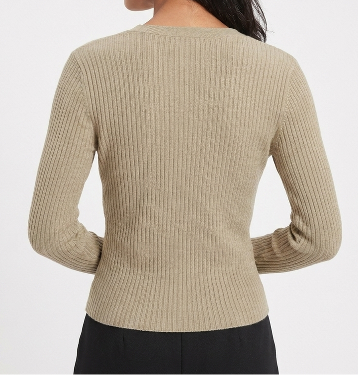 Women's Wrap Knit Pullover with V-Neck