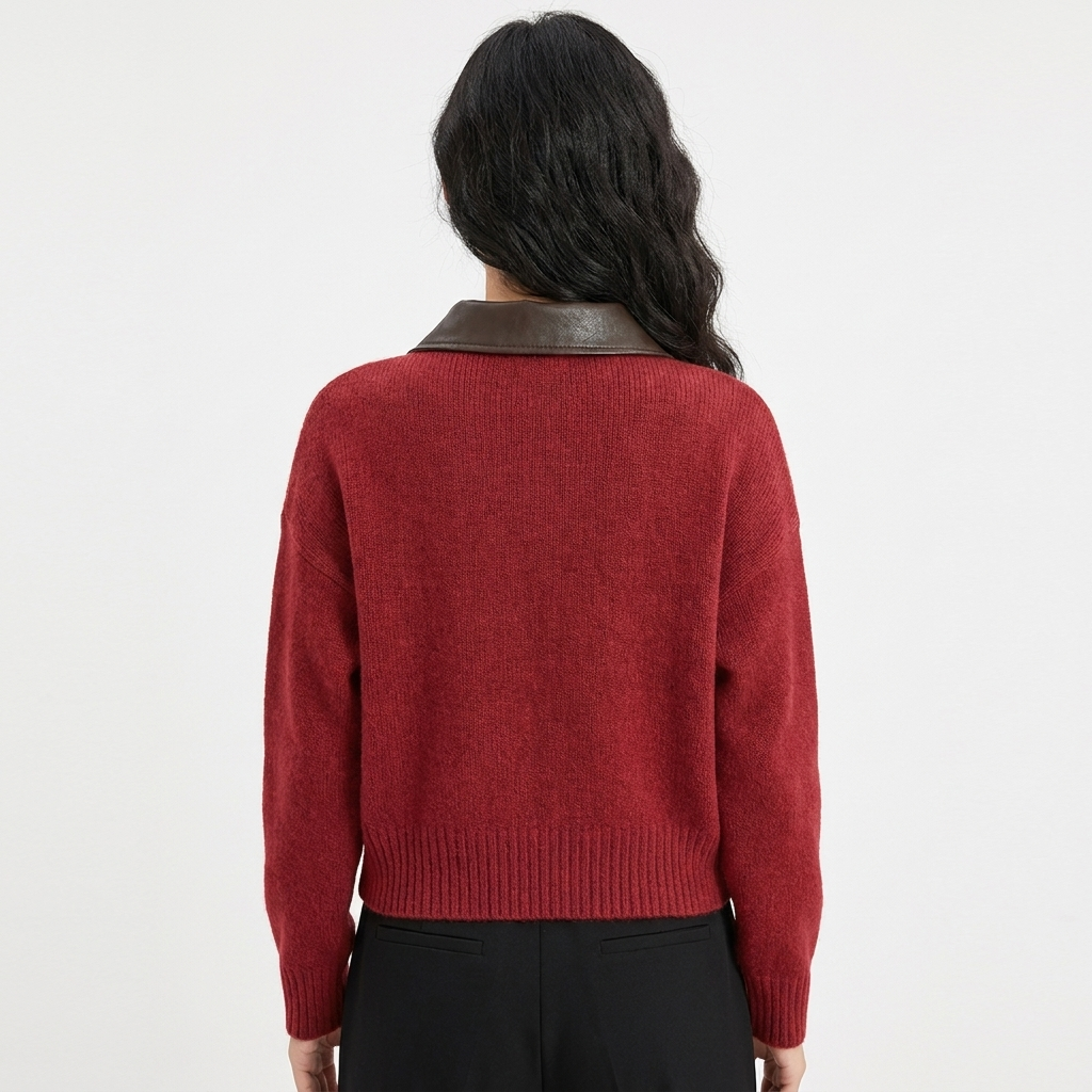 Women's Knit Faux Leather Jumper