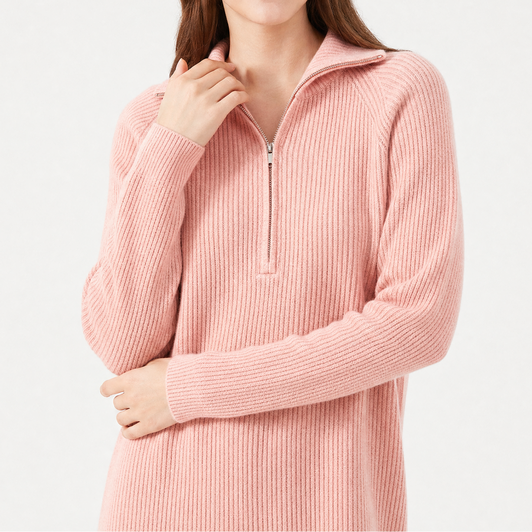 Women's Ribbed Knit Long Sleeve Midi Dress
