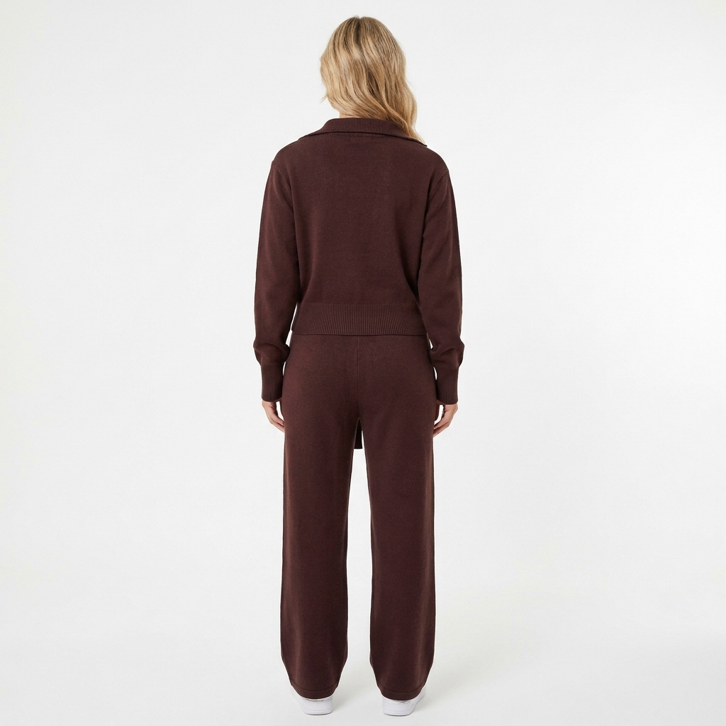 Women's Knit Jacket and Trousers Two-Piece Set