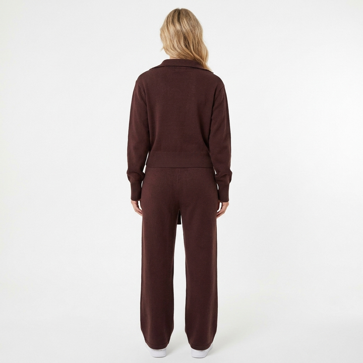 Women's Knit Jacket and Trousers Two-Piece Set