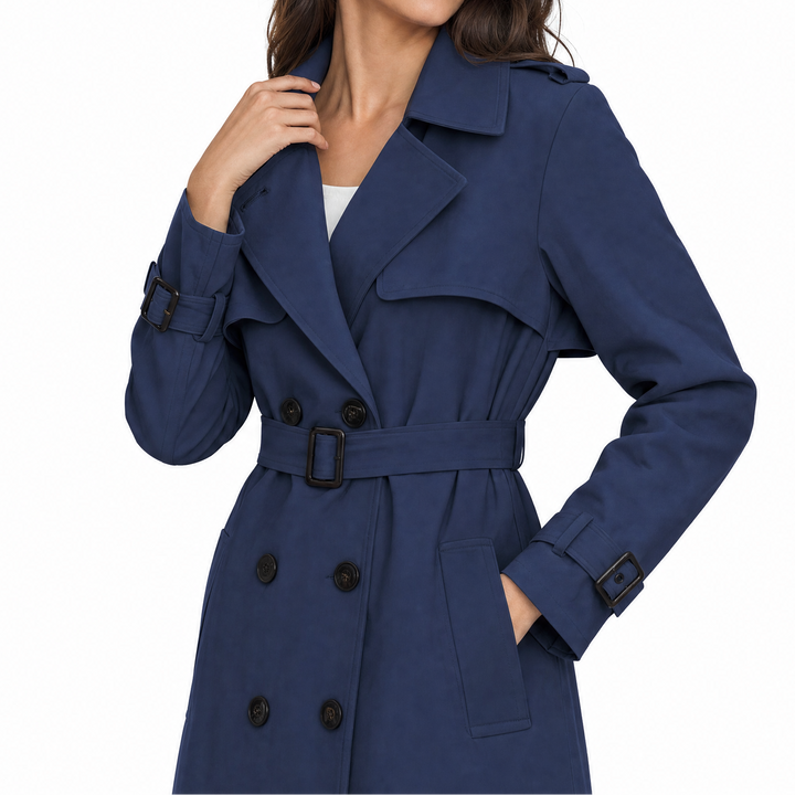 Women's Belted Double-Breasted Trench Coat