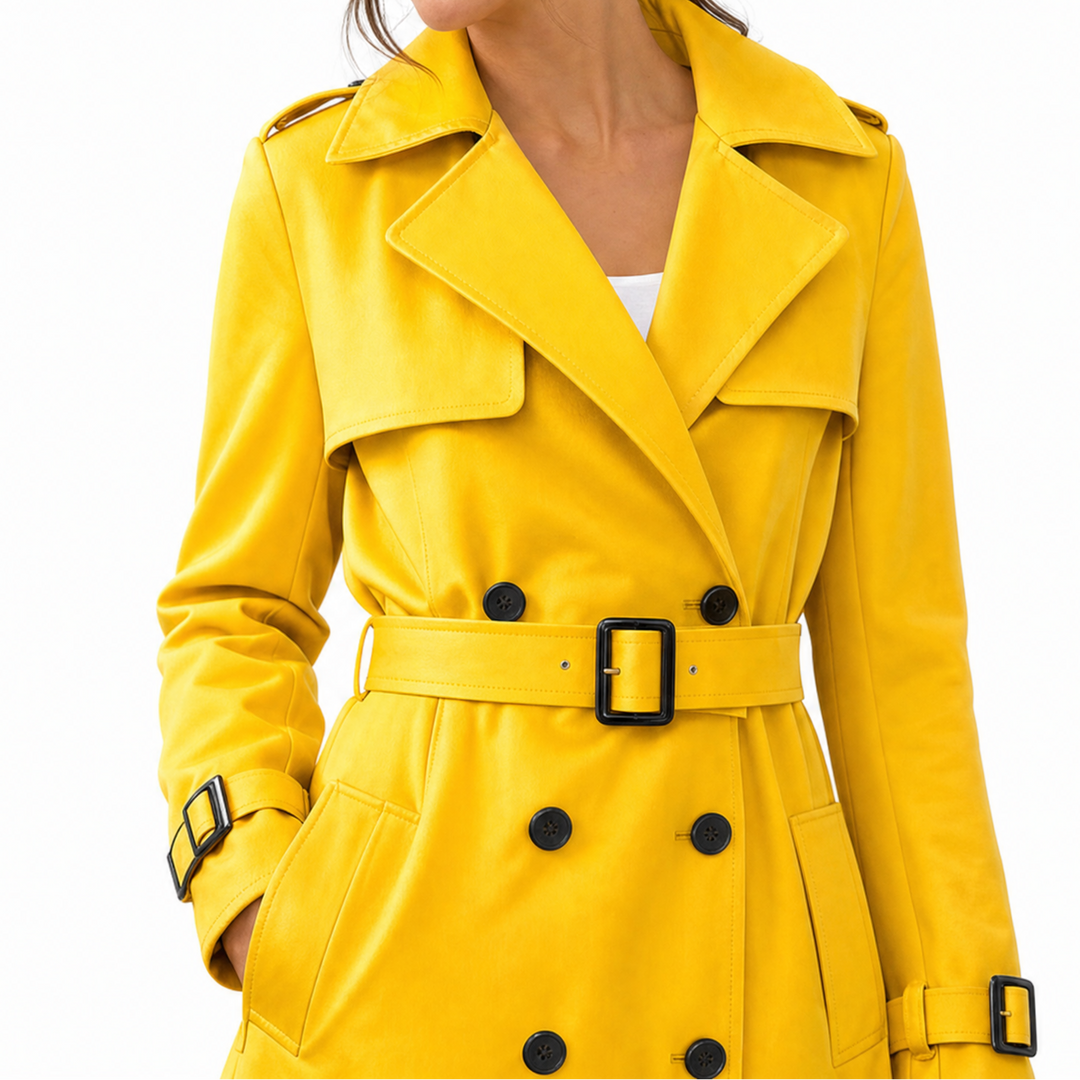 Women's Belted Double-Breasted Trench Coat