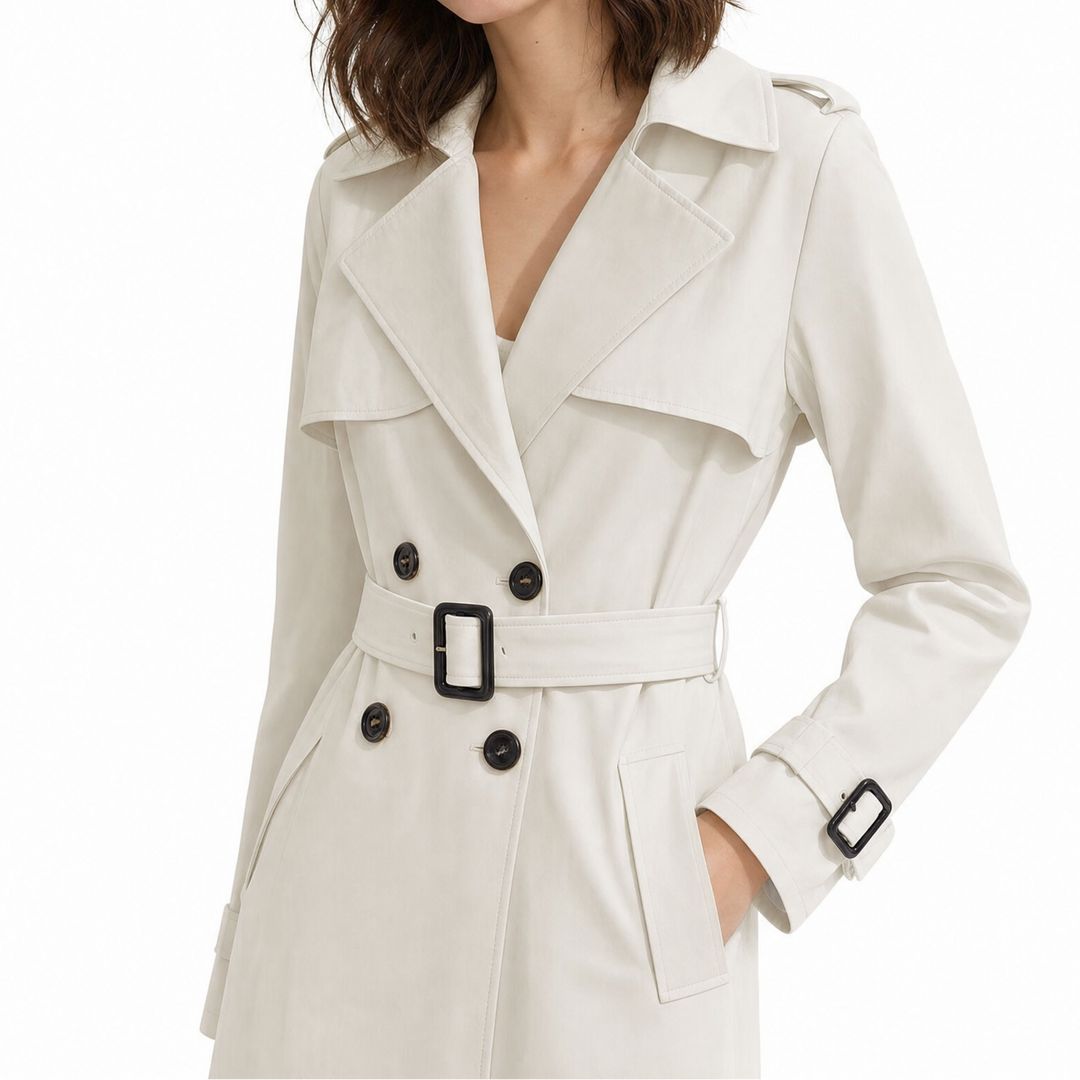 Women's Belted Double-Breasted Trench Coat