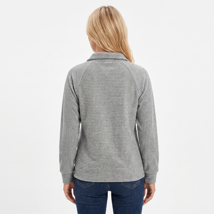 Women's Knit Pullover with Stand Collar