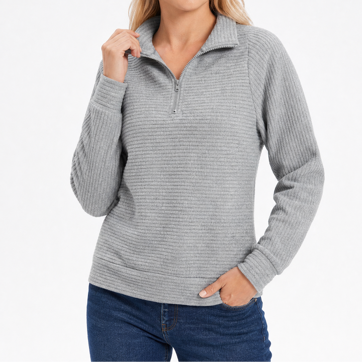 Women's Knit Pullover with Stand Collar