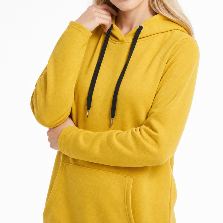 Women's Long Sleeve Fleece Pocket Hoodie Dress