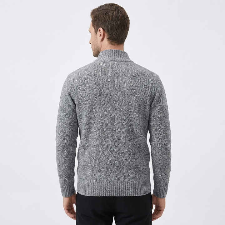 Men's Knit Jumper with Stand Collar