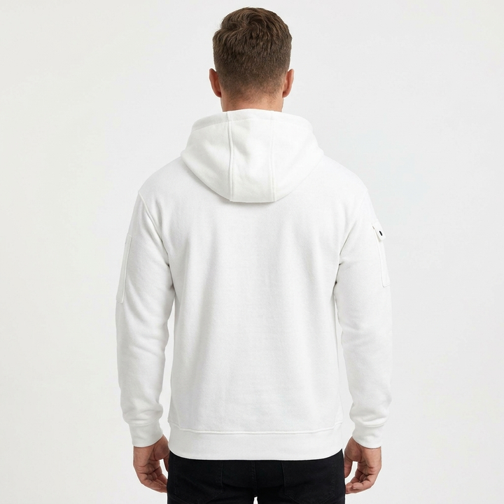Men's Fleece Utility Hoodie Quarter-Zip with Pocket
