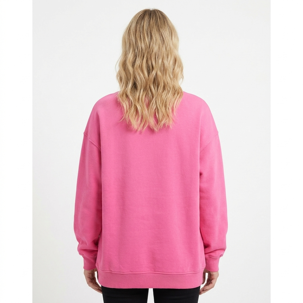 Women's Oversized Fleece Pullover with Crew Neck