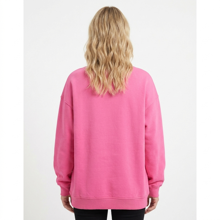 Women's Oversized Fleece Pullover with Crew Neck