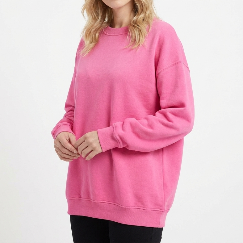 Women's Oversized Fleece Pullover with Crew Neck