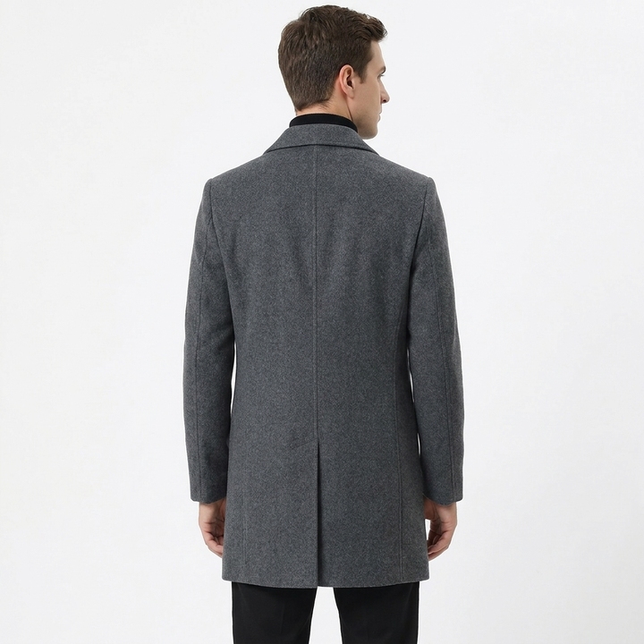 Men's Wool Blend Single-Breasted Coat