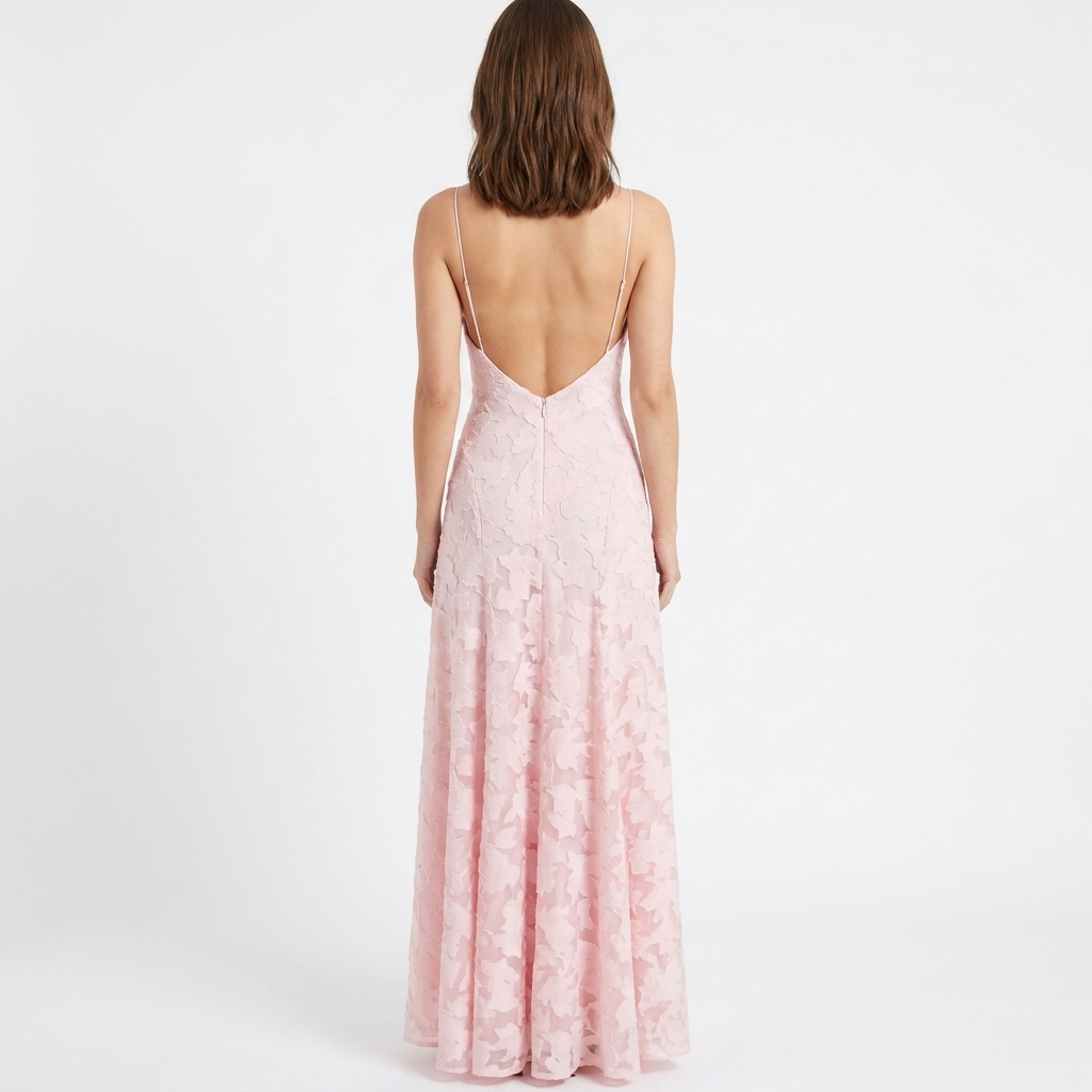Women's Lace Square Neck A-Line Maxi Dress