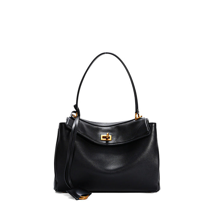 Women's Leather Shoulder Bag Large Capacity Crossbody Tote Gold Hardware