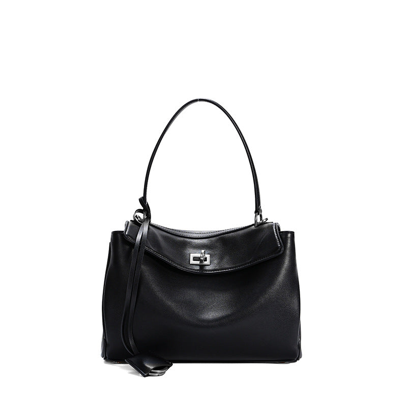 Women's Leather Shoulder Bag Large Capacity Crossbody Tote Gold Hardware