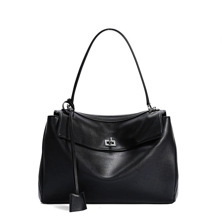 Women's Leather Shoulder Bag Large Capacity Crossbody Tote Gold Hardware