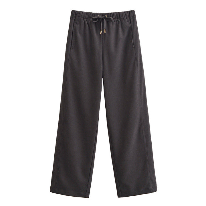 Women's Cropped Hooded Jacket and Wide-Leg Pants Set Loungewear Two-Piece