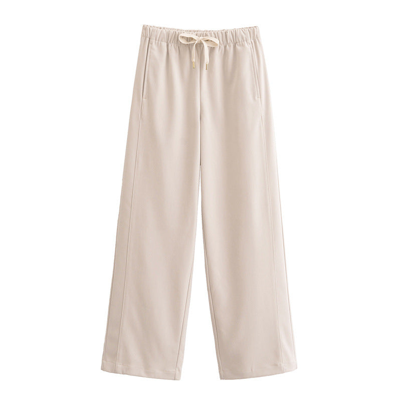 Women's Cropped Hooded Jacket and Wide-Leg Pants Set Loungewear Two-Piece