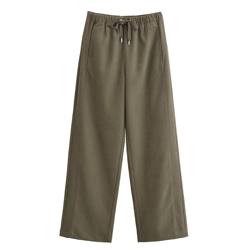 Women's Cropped Hooded Jacket and Wide-Leg Pants Set Loungewear Two-Piece