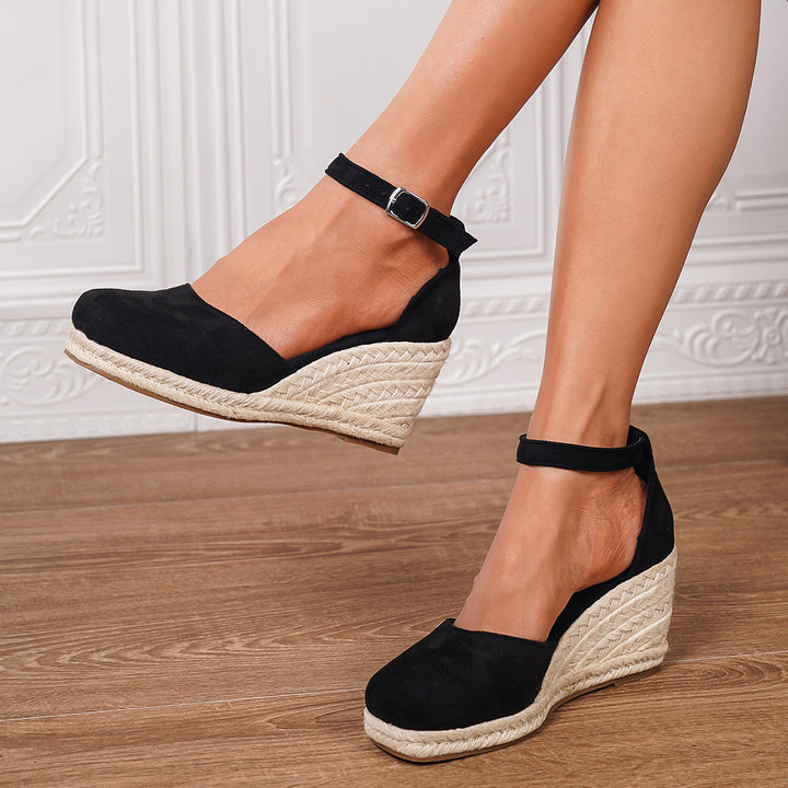 Espadrille Wedges Women - Closed Toe Ankle Strap Summer Heels