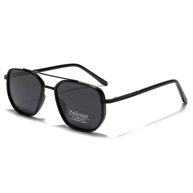 Polarized Aviator Sunglasses - Square Double Bridge