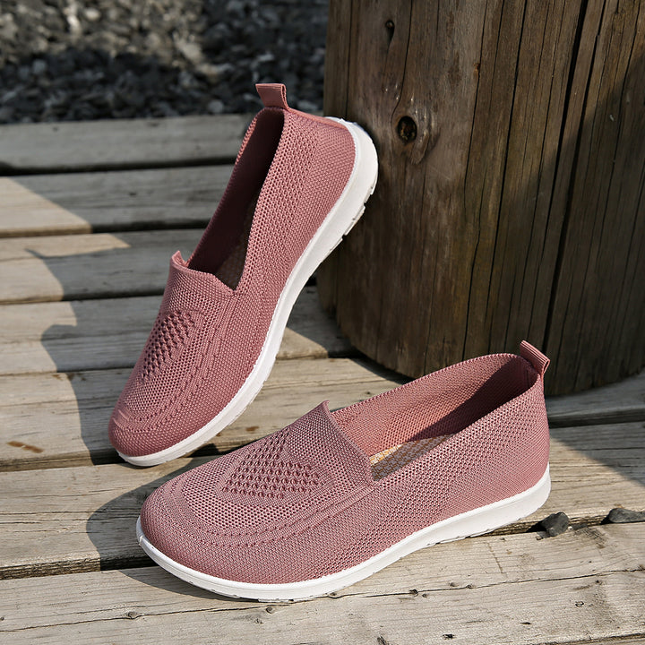 Slip On Sneakers Women - Breathable Knit Walking Shoes Lightweight
