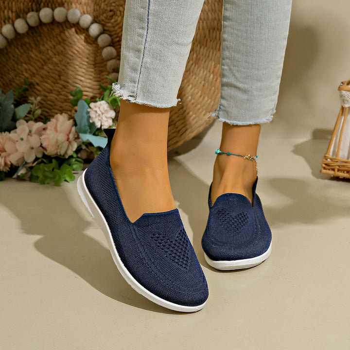 Slip On Sneakers Women - Breathable Knit Walking Shoes Lightweight